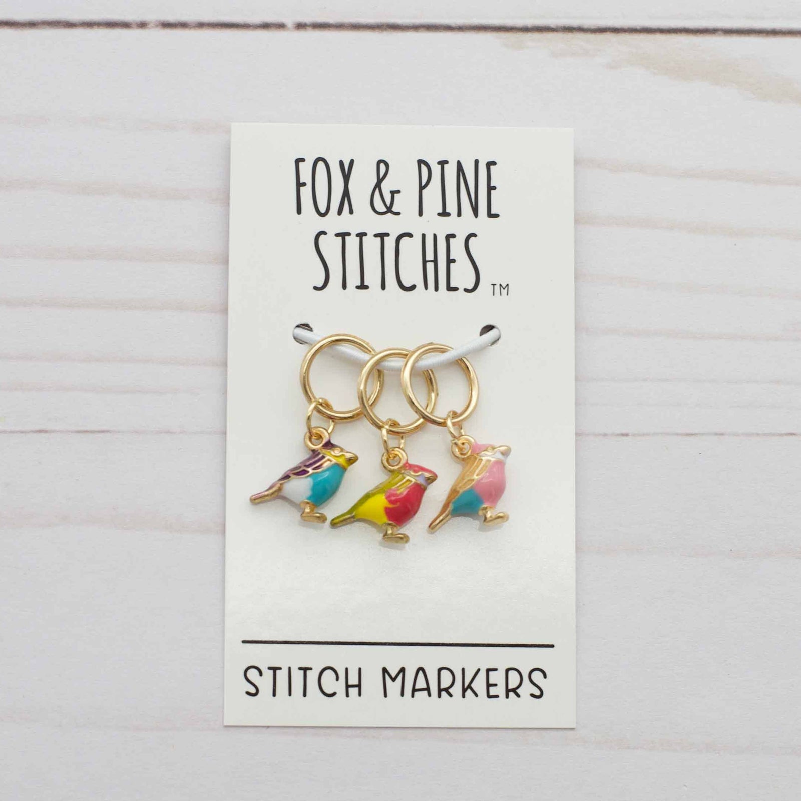 Colorful Birds | Stitch Markers Fox & Pine Stitches