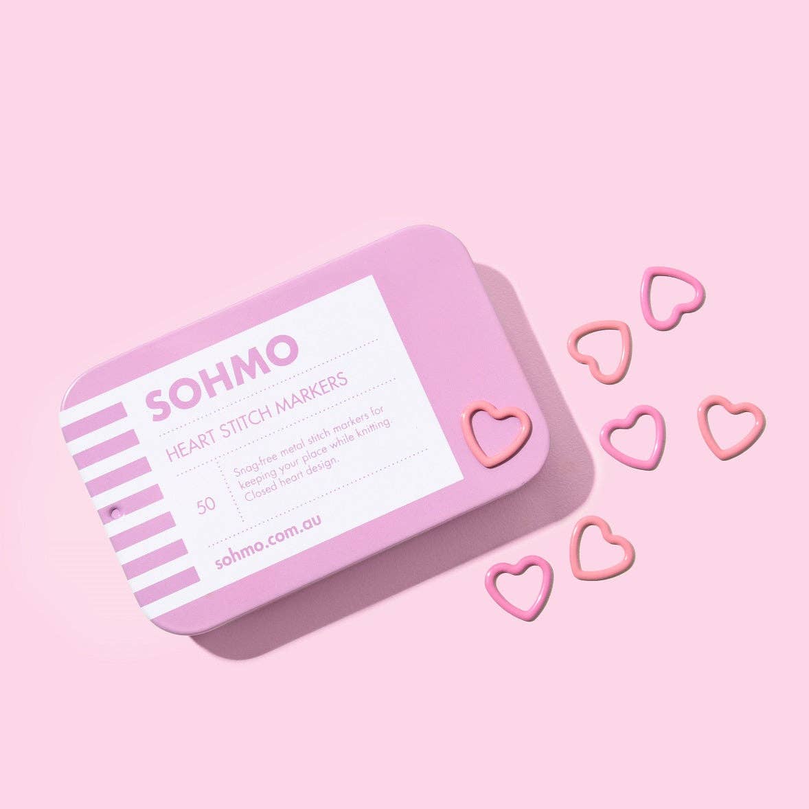 SOHMO Heart Stitch Markers - Pack of 50