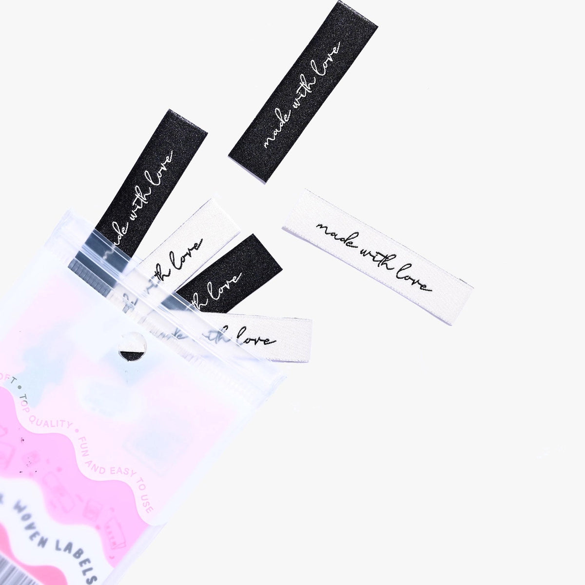 "Made with Love" Woven Labels 6 Pack