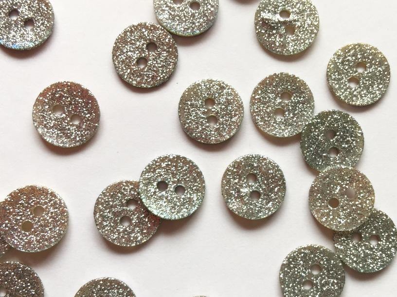 10mm - Silver Glitter River Shell TextileGarden