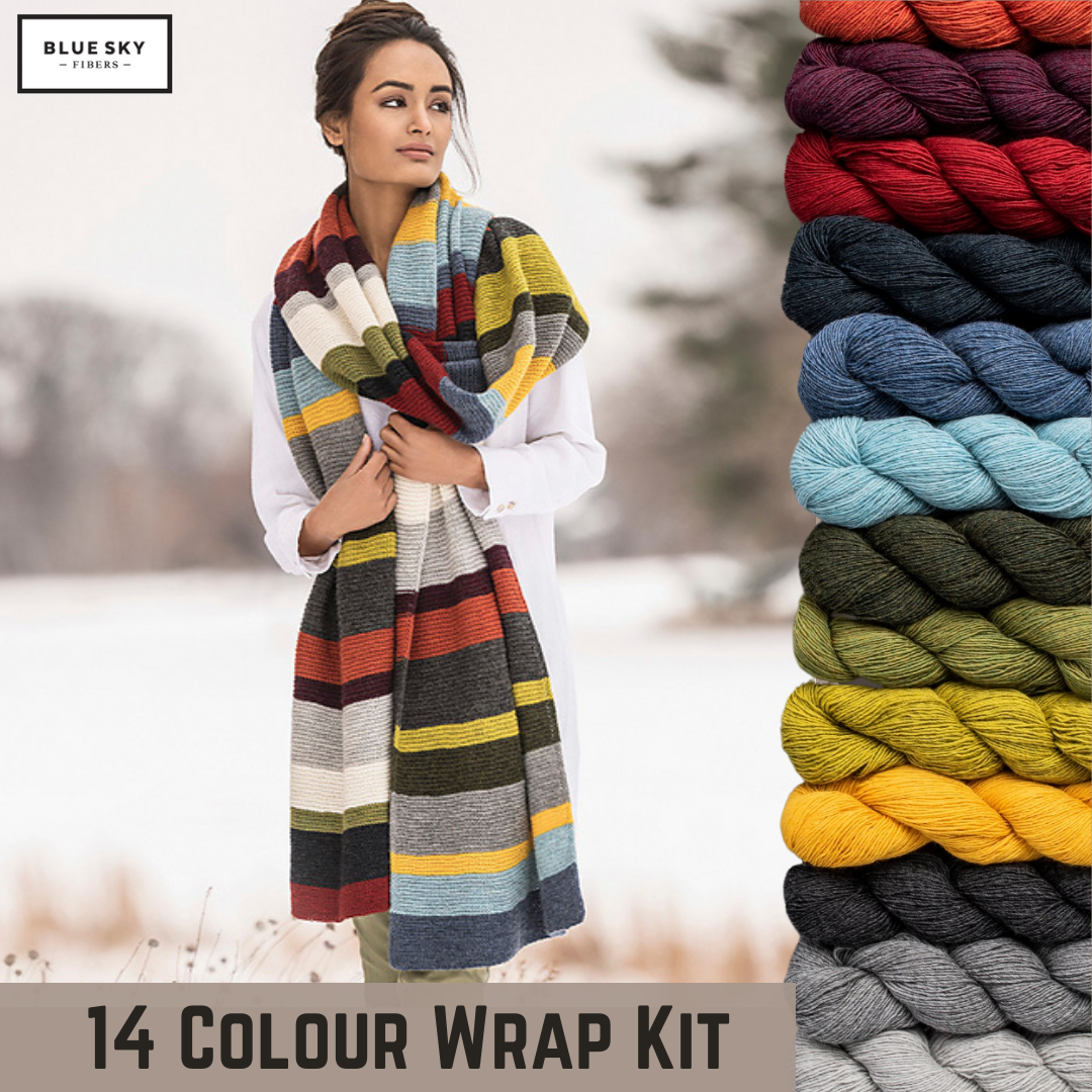 14 Colour Woolstok Light Wrap Kit Blue Sky Fibers