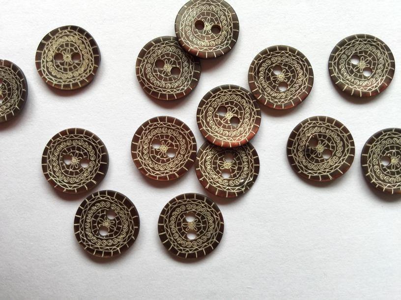 14mm - Mahogany Brown with Pattern TextileGarden