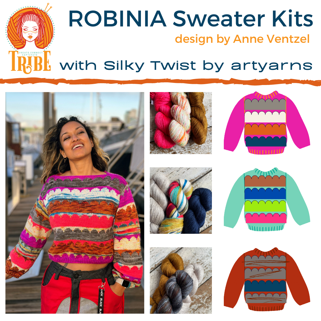 Robinia Sweater Kits with Silky Twist Artyarns