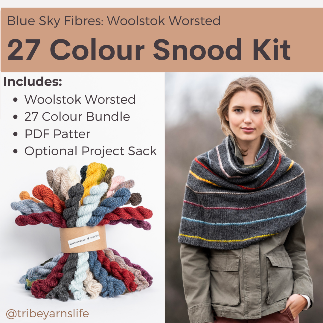 27 Colour Snood Kit in Woolstok Worsted Blue Sky Fibers