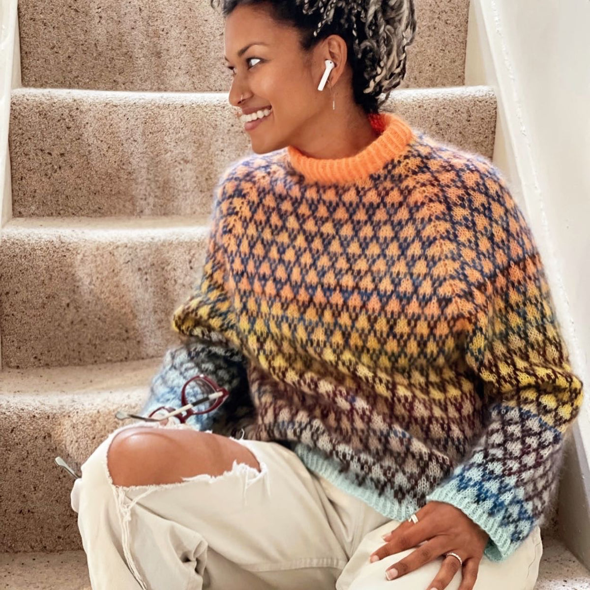 Spot Sweater Mohair Ombré Kit Hand-Painted Yarn Tribe Yarns