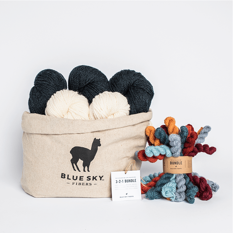 Marion Wrap Kit in Woolstok Blue Sky Fibers