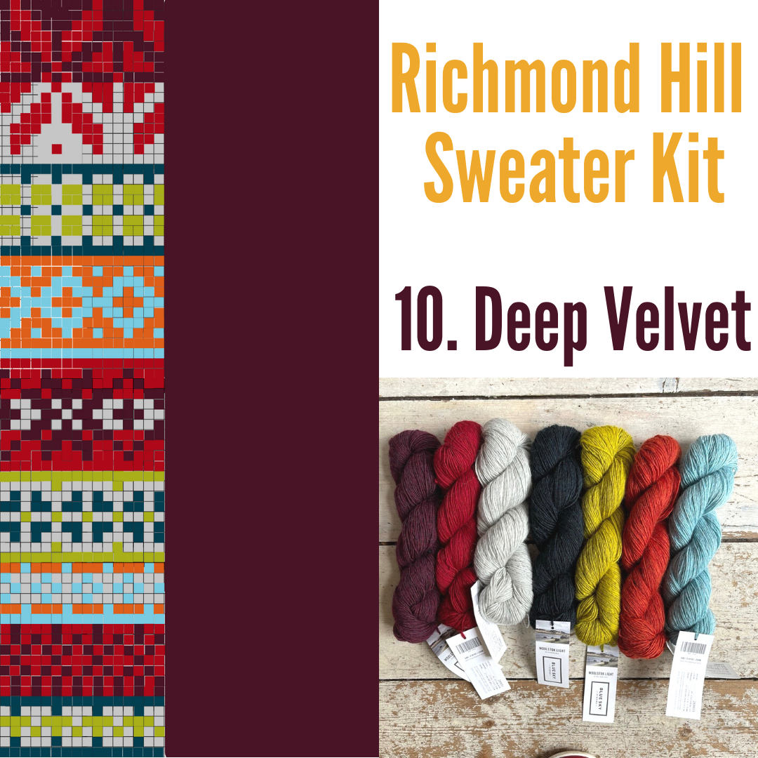 Richmond Hill Sweater Kit 10 - Deep velvet Blue Sky Fibers