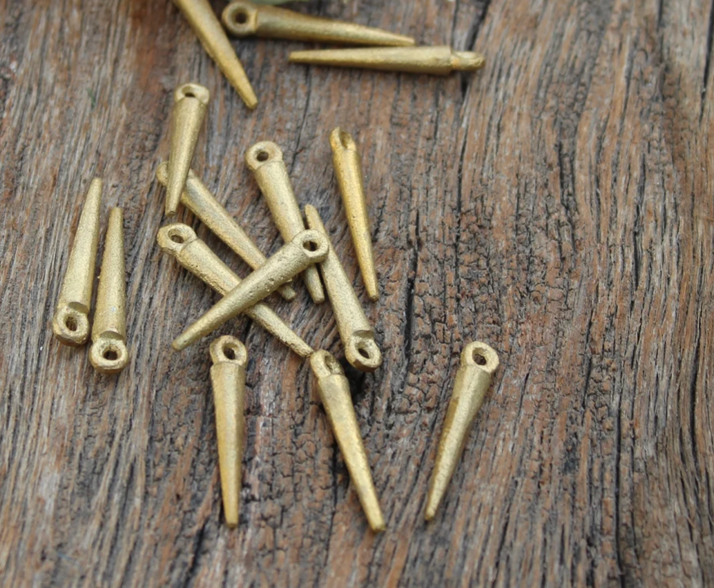 Handmade Tribal Brass Dangles - Spears tribeyarns