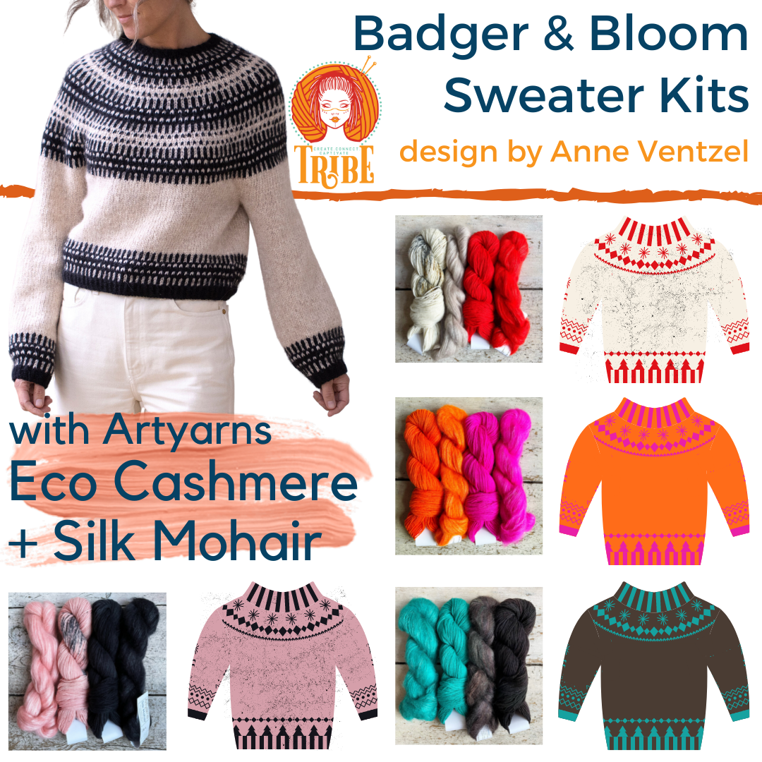 Badger and Bloom Sweater by Anne Ventzel Kit - Artyarns Artyarns