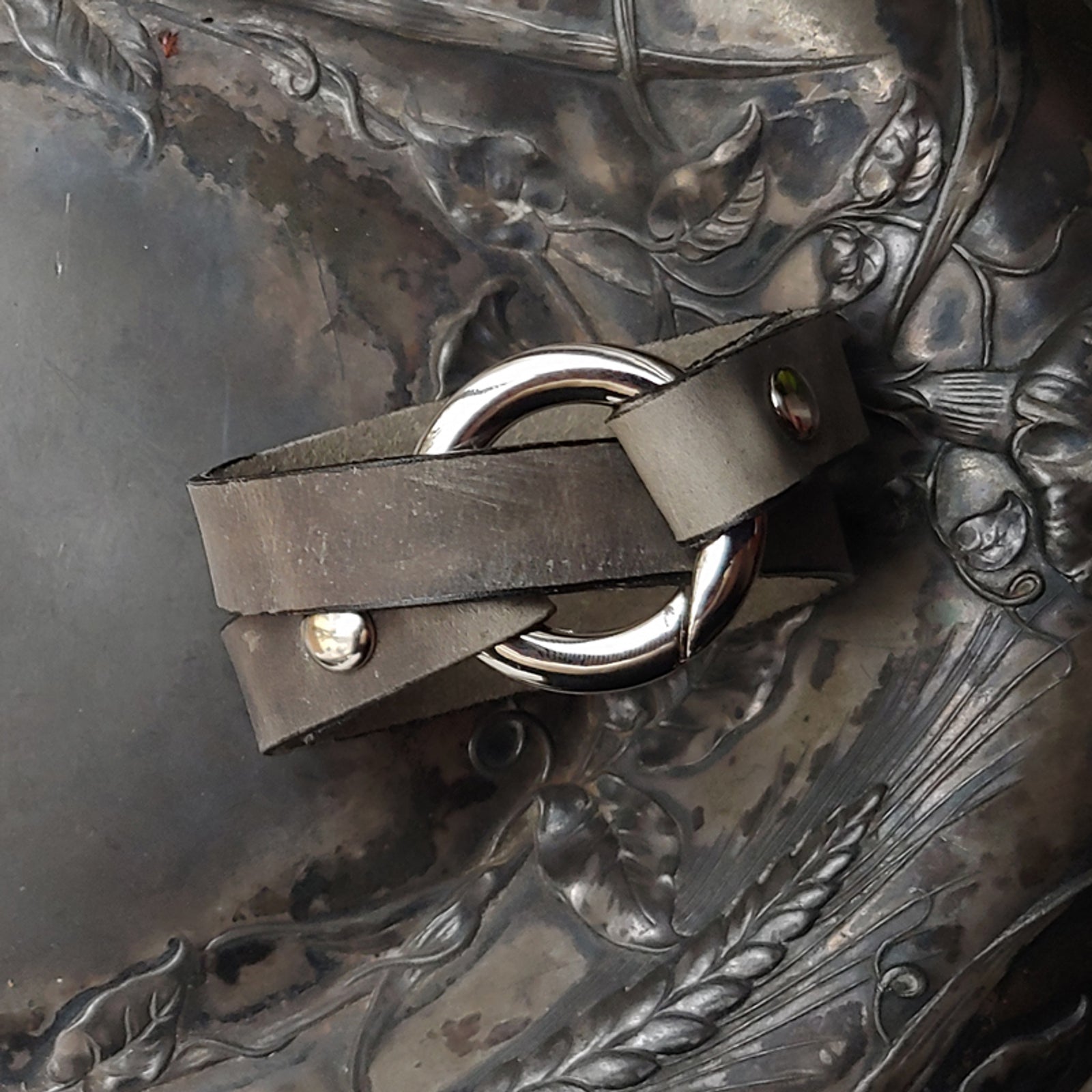 Bezel Leather Shawl Cuff JUL Designs