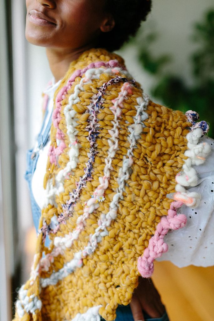 Bonfire Shawl Kit Knit Collage