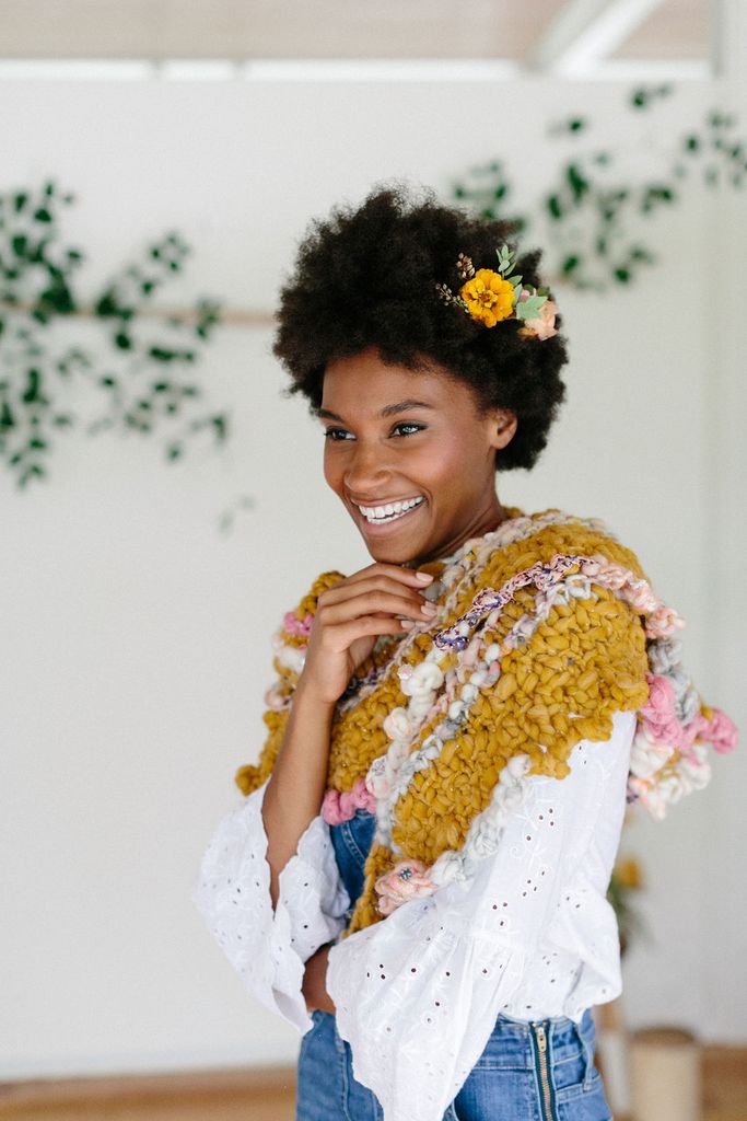 Bonfire Shawl Kit Knit Collage