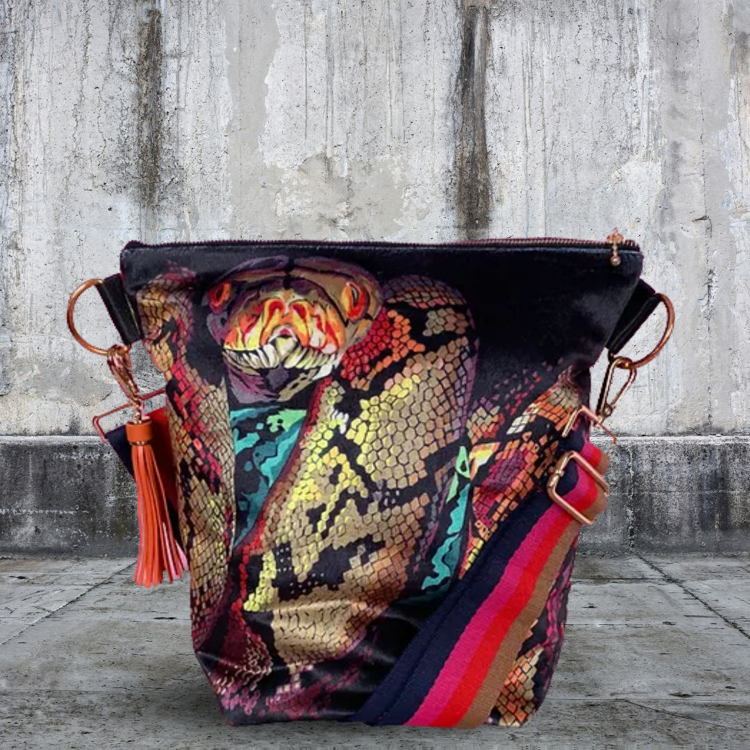 Velvet Snake Bag Pouch Chloe Croft London Tribe Yarns
