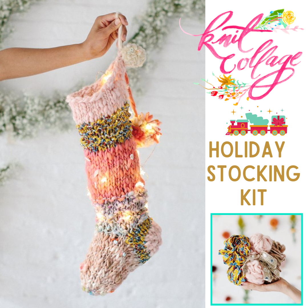 Holiday Stocking Kit Knit Collage
