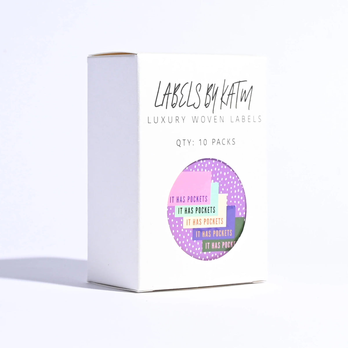 "It Has Pockets" Multipack Woven Labels 10 Pack Kylie and the Machine