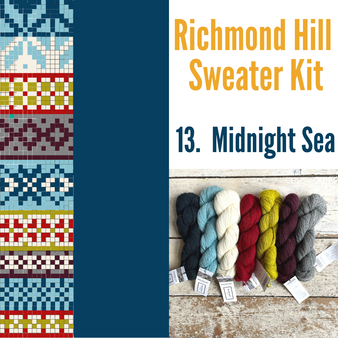 Richmond Hill Sweater Kit 13 - Midnight Sea Blue Sky Fibers