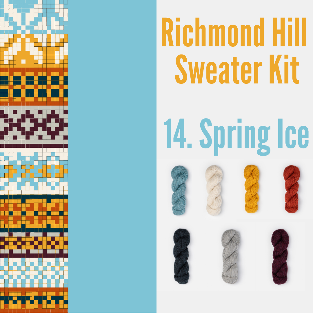Richmond Hill Sweater Kit 14 - Spring Ice Blue Sky Fibers