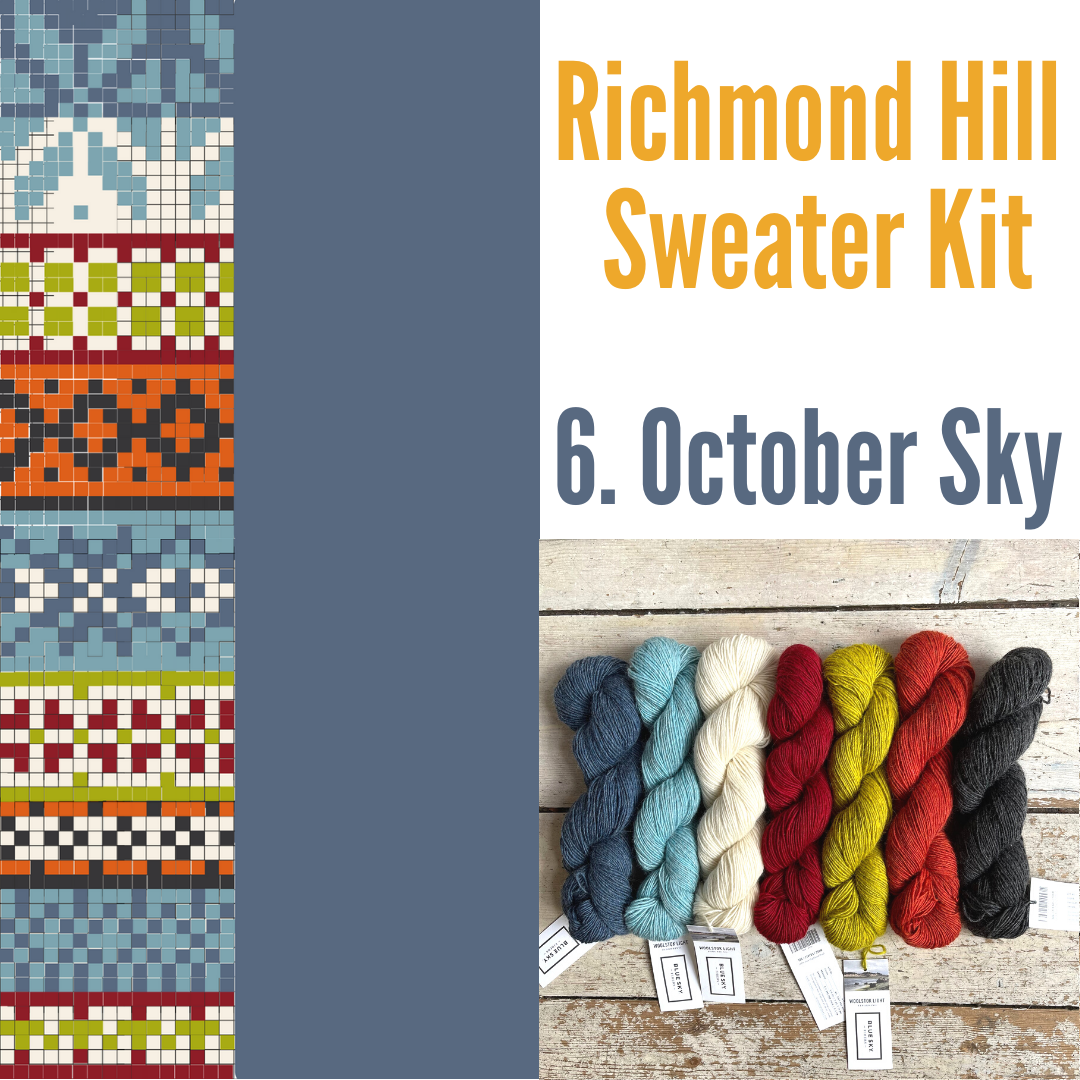 Richmond Hill Sweater Kit 6 - October Sky Blue Sky Fibers