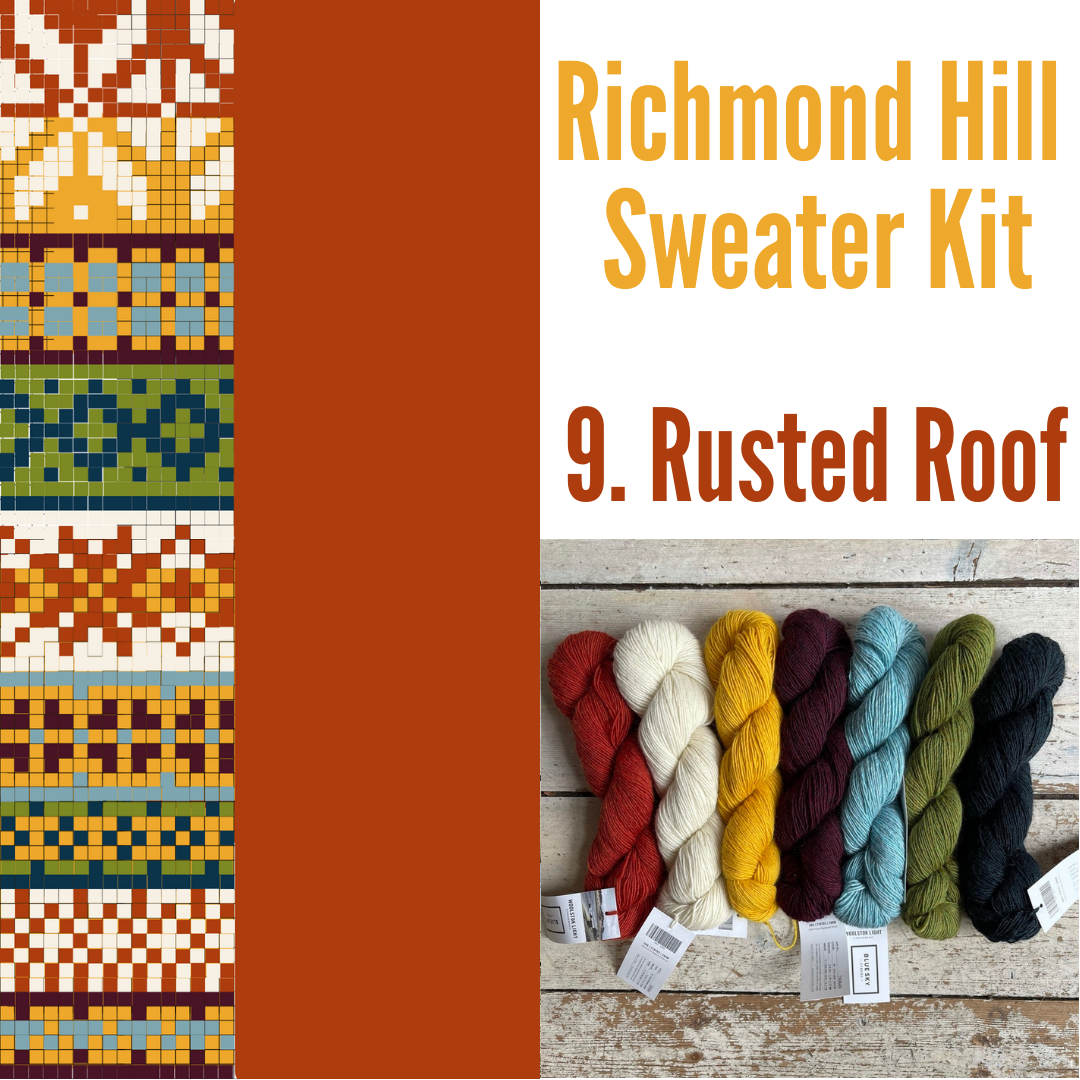 Richmond Hill Sweater Kit 9 - Rusted Roof Blue Sky Fibers