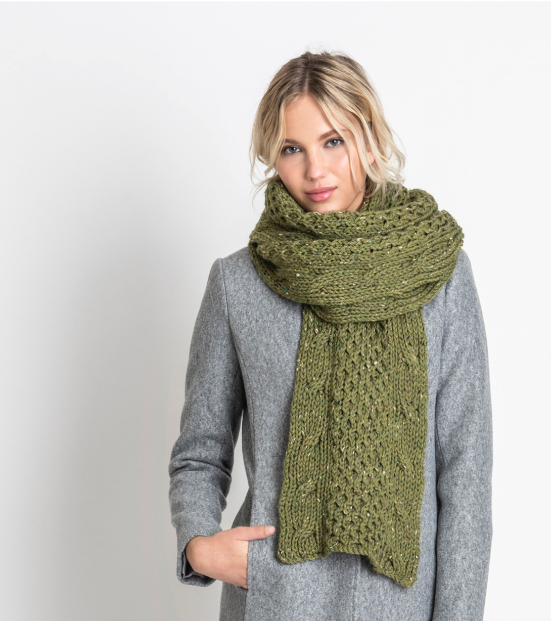 Urbana Scarf Kits with Woolstok Tweed Blue Sky Fibers