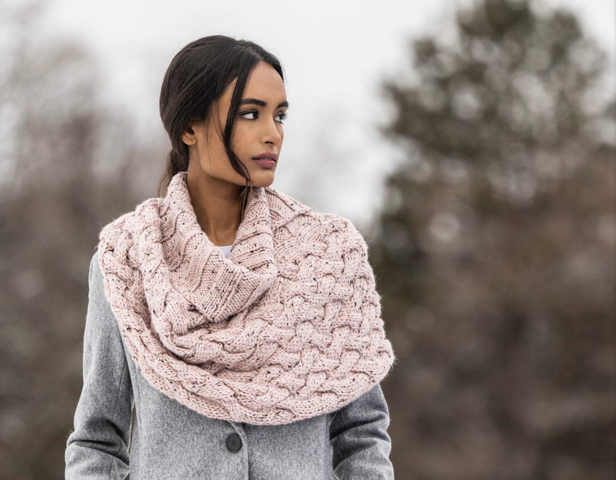 Ely Capelet Kits with Woolstok Tweed Blue Sky Fibers