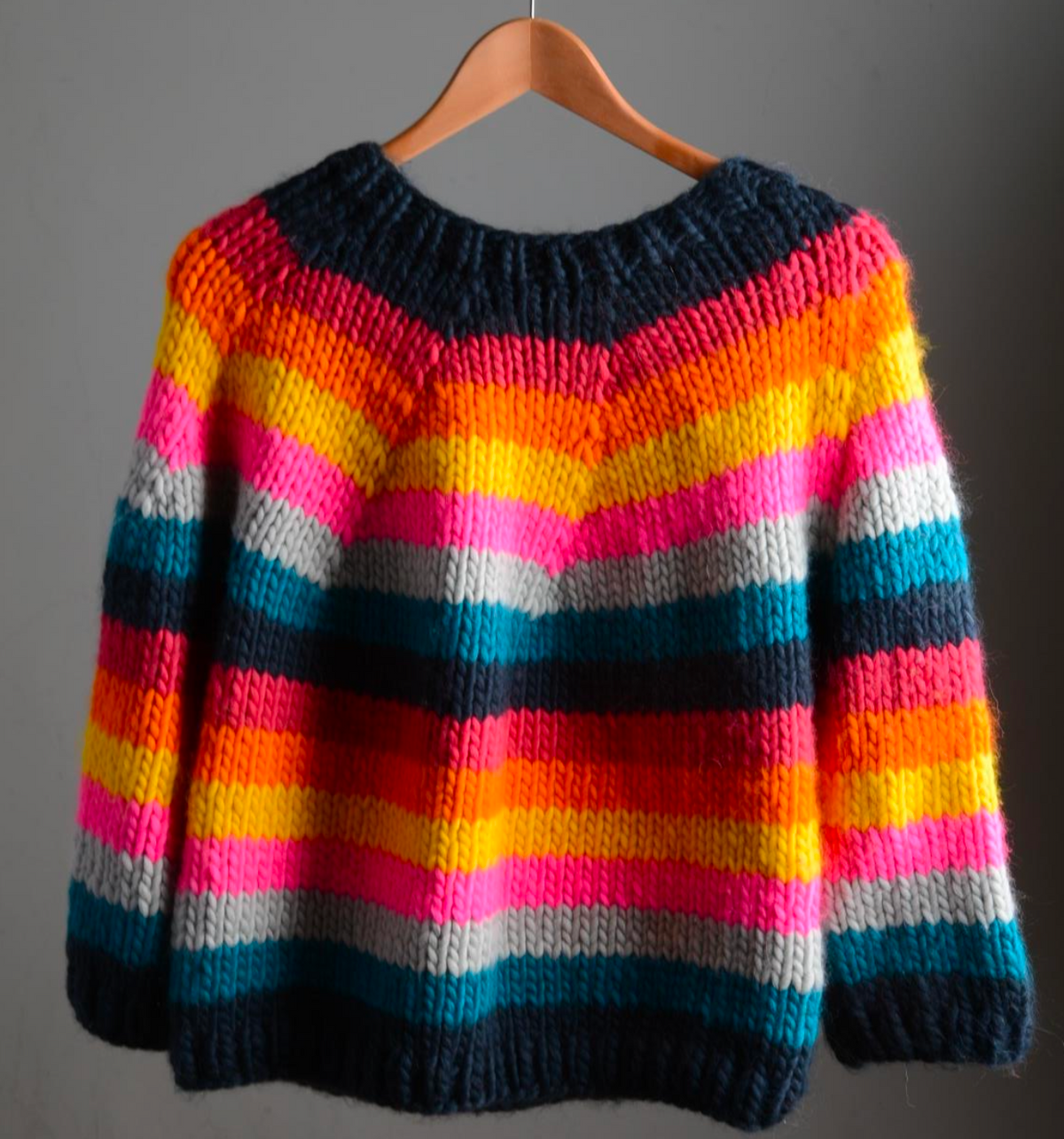 Rainbow Jumper Pattern by Mrs Moon Tribe Yarns, London