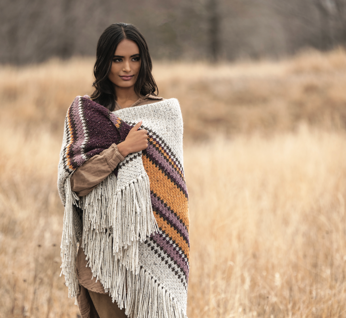 Brentwood Throw Kits with Woolstok Tweed Blue Sky Fibers