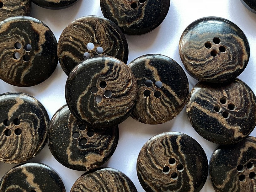 22mm - Marbled Coffee Grounds Buttons TextileGarden