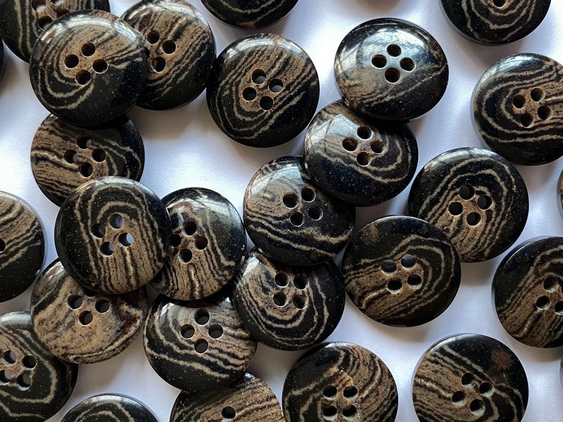17mm - Marbled Coffee Grounds Buttons TextileGarden
