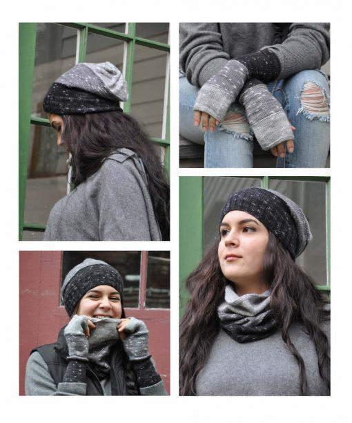 Aurora Hat, Mitts & Neckwarmer Pattern Swans Island
