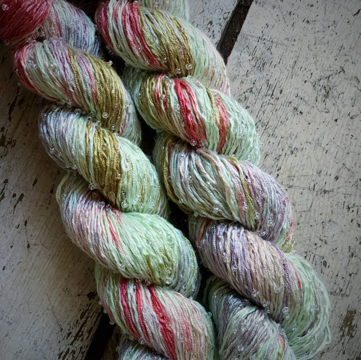 Maize 100% Organic Cotton, Hand Dyed, Speckled, Hand Painted, Worsted Weight,  Cotton Yarn 