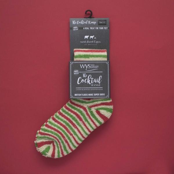 Blue Faced Leicester Limited Edition Candy Cane Socks West Yorkshire Spinners