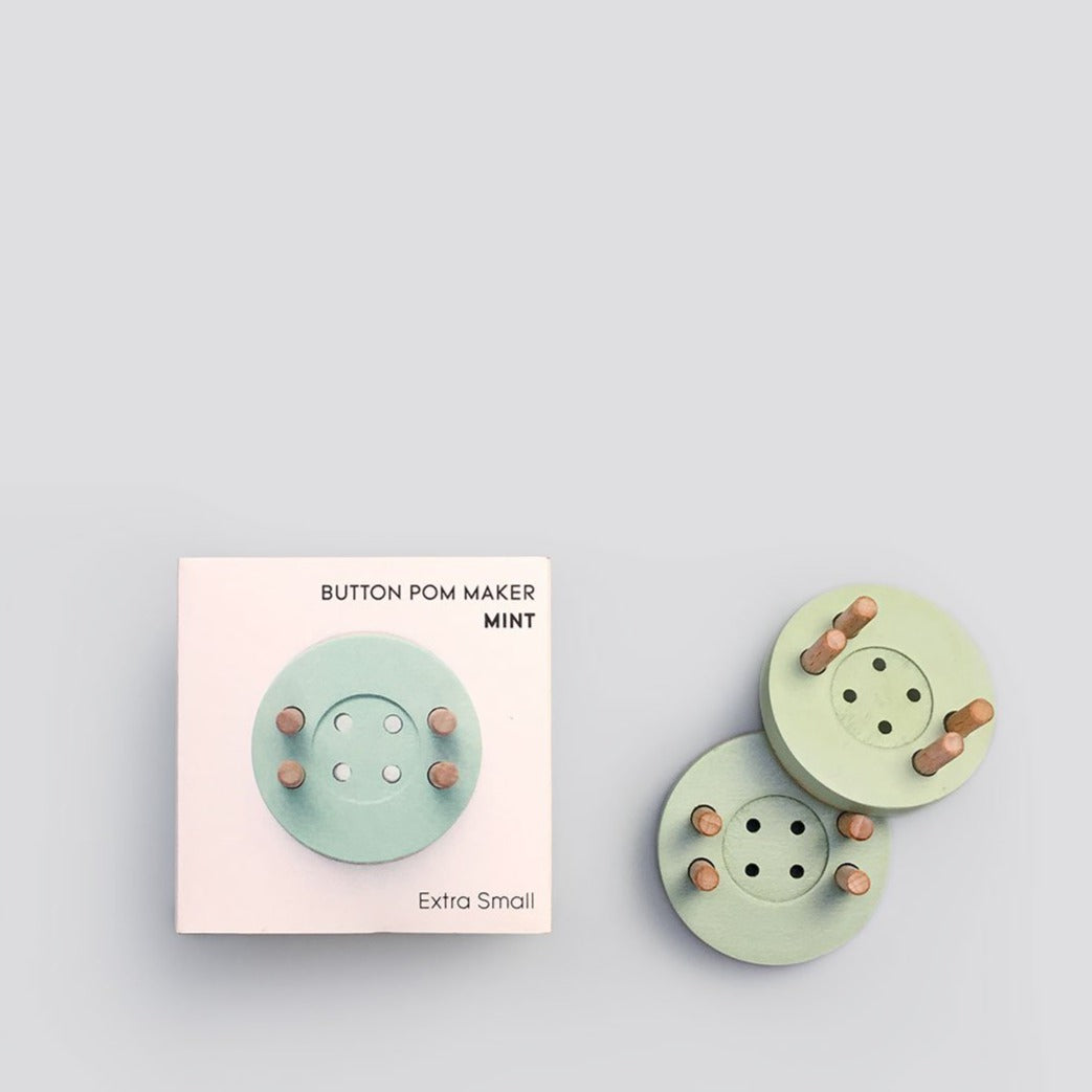 Button Pom Maker 1.5 - 2.0" Pompoms - Mint Pom Maker