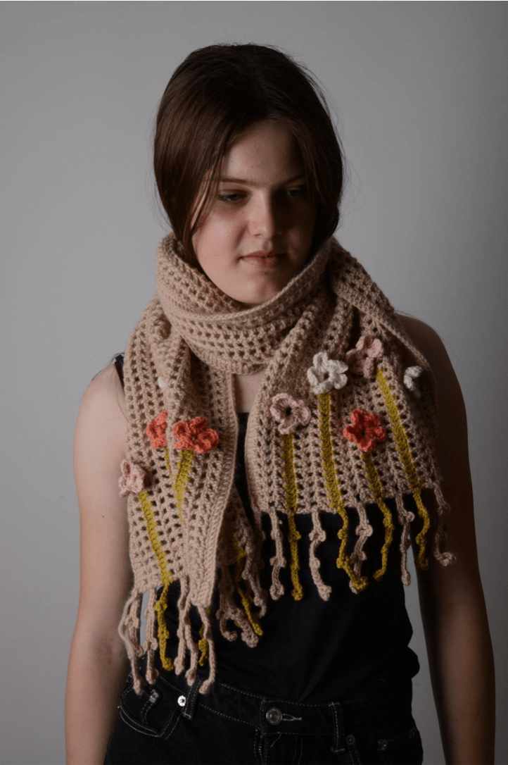 Coming Up Daisies Scarf CROCHET Pattern Mrs Moon