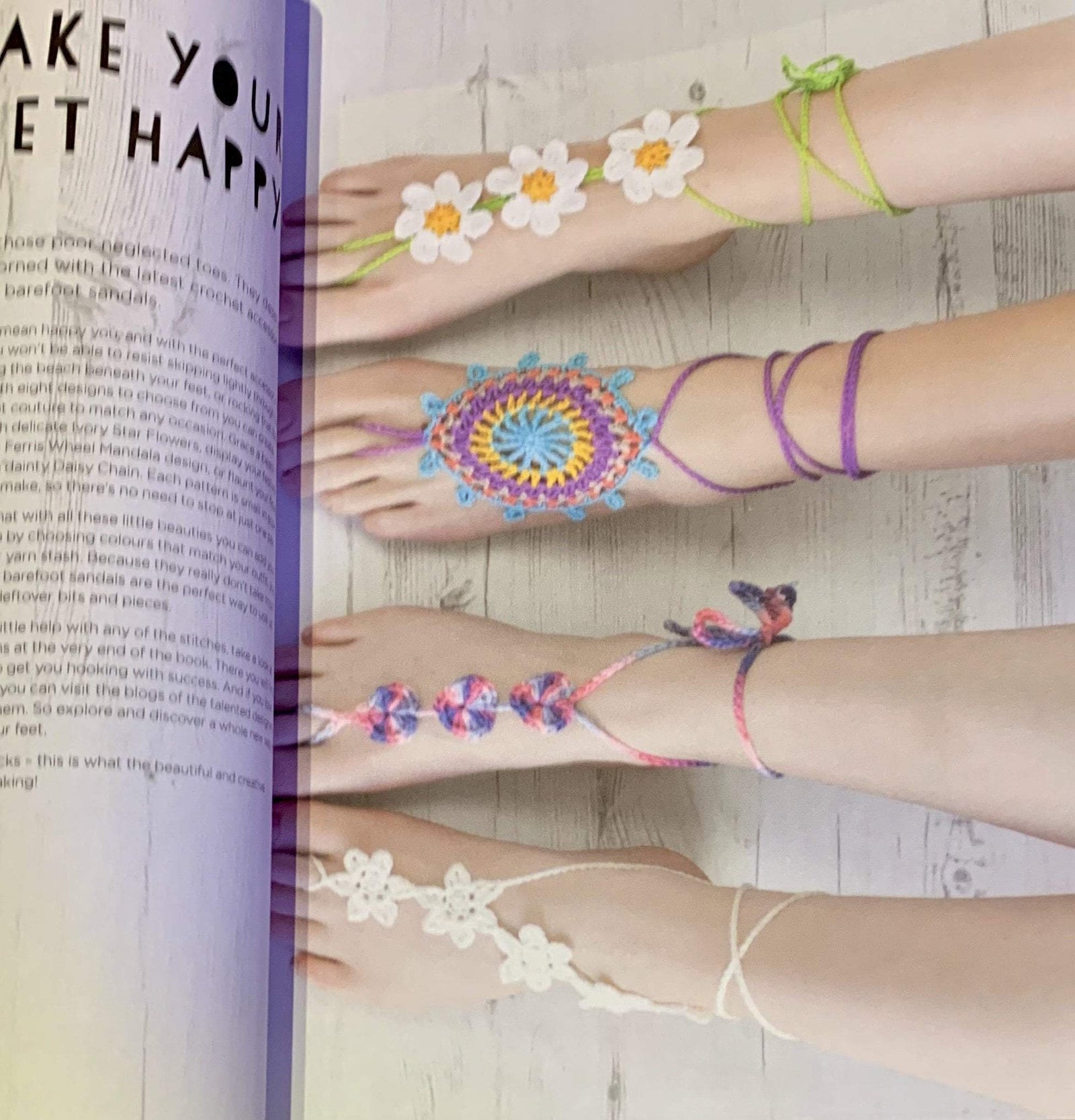 Crochet Barefoot Sandals by Sarah Callard tribeyarns