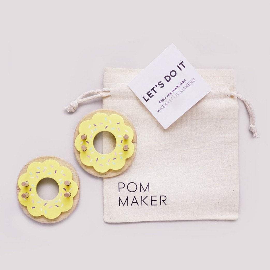Donut Pom Maker 2.5 - 3.5" Pompoms - Lemon (doughnut!) Pom Maker