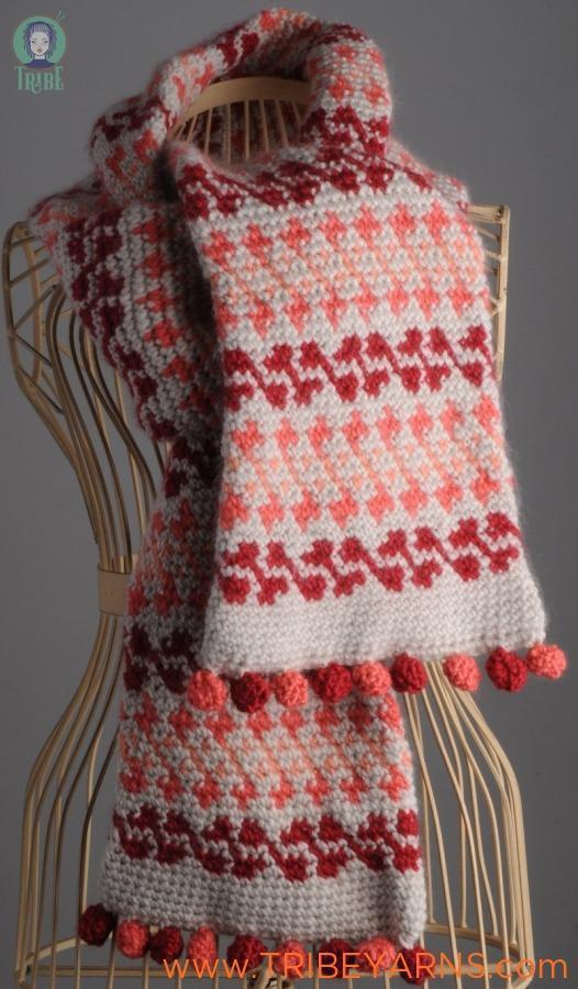 Fair Isle (Surprise) Scarf CROCHET Pattern Mrs Moon