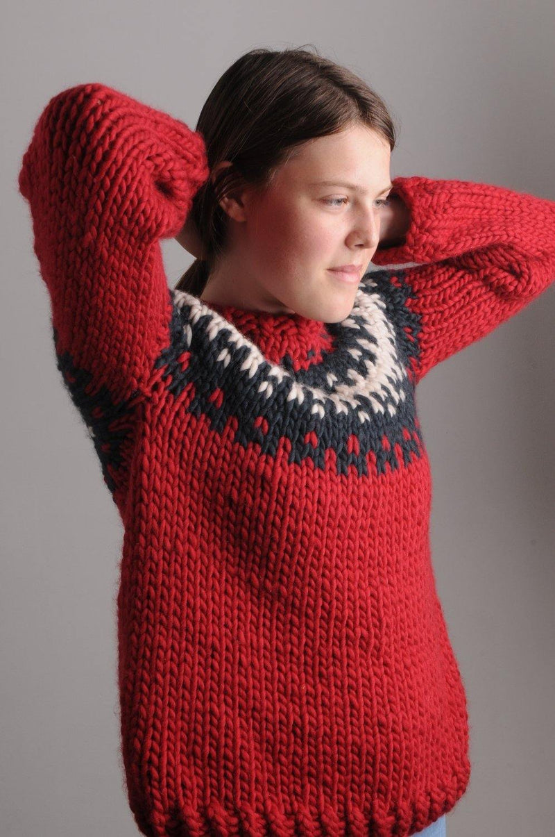 Fairisle Yoke Jumper Pattern by Mrs Moon Tribe Yarns, London