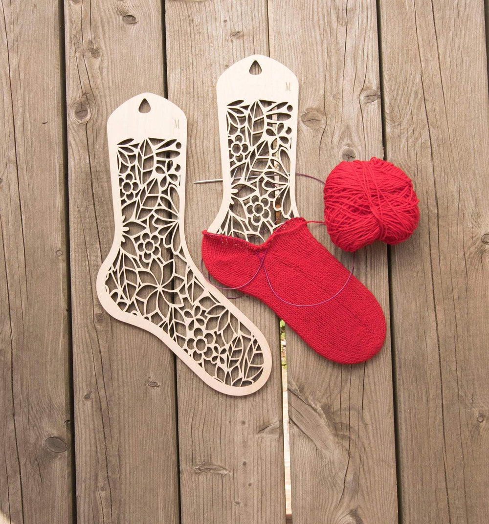 Flower Power Birchwood Sock Blockers | Tribe Yarns, London - tribeyarns