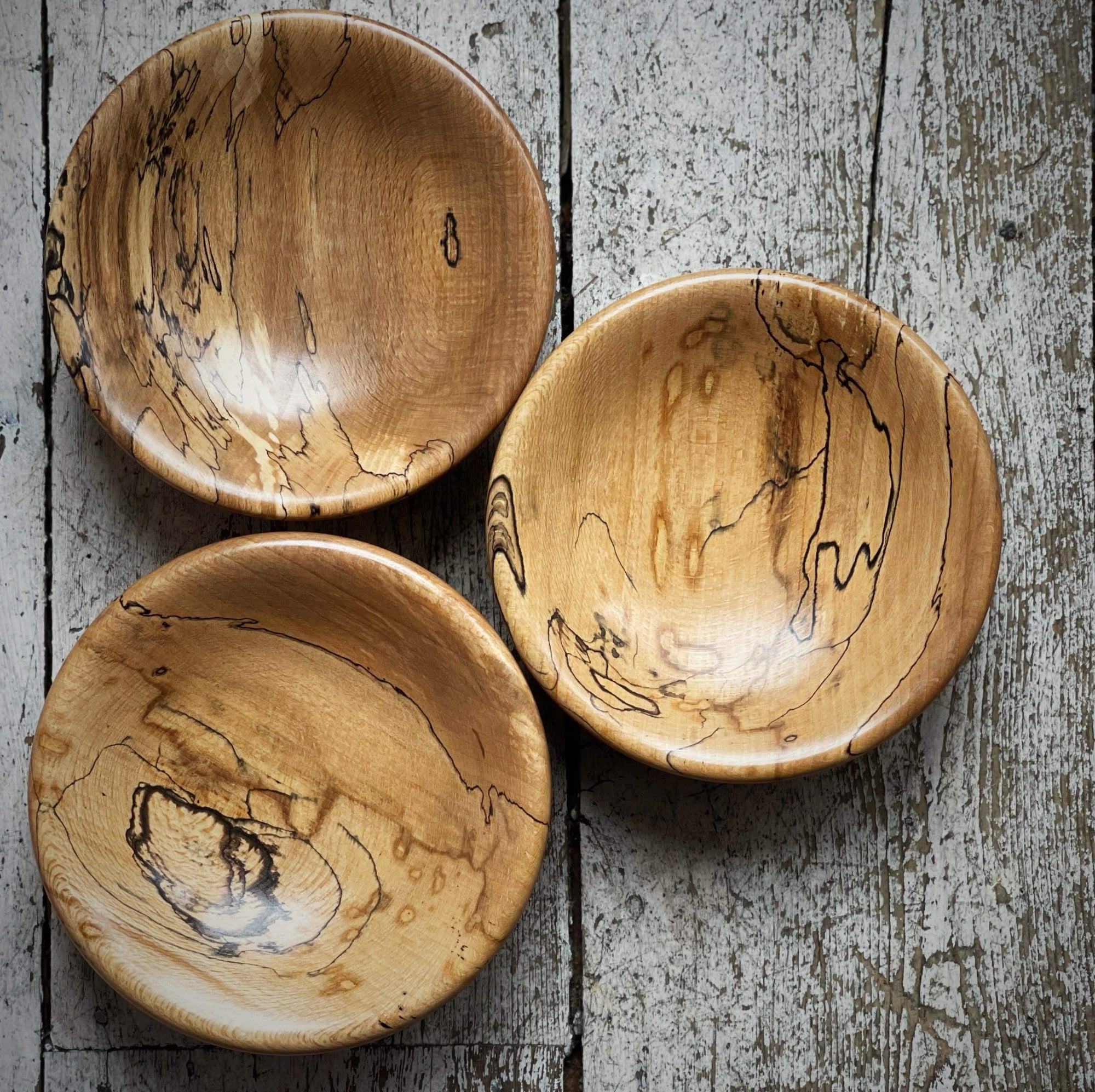 Hand-Turned Wooden Magnetic Bowl - Spalted Beech tribeyarns
