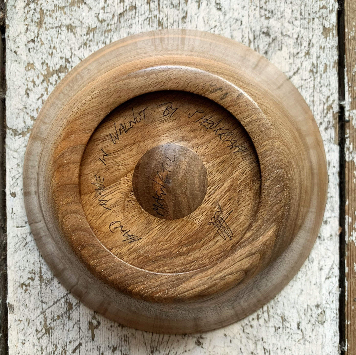 Hand-Turned Wooden Magnetic Bowl - Walnut tribeyarns