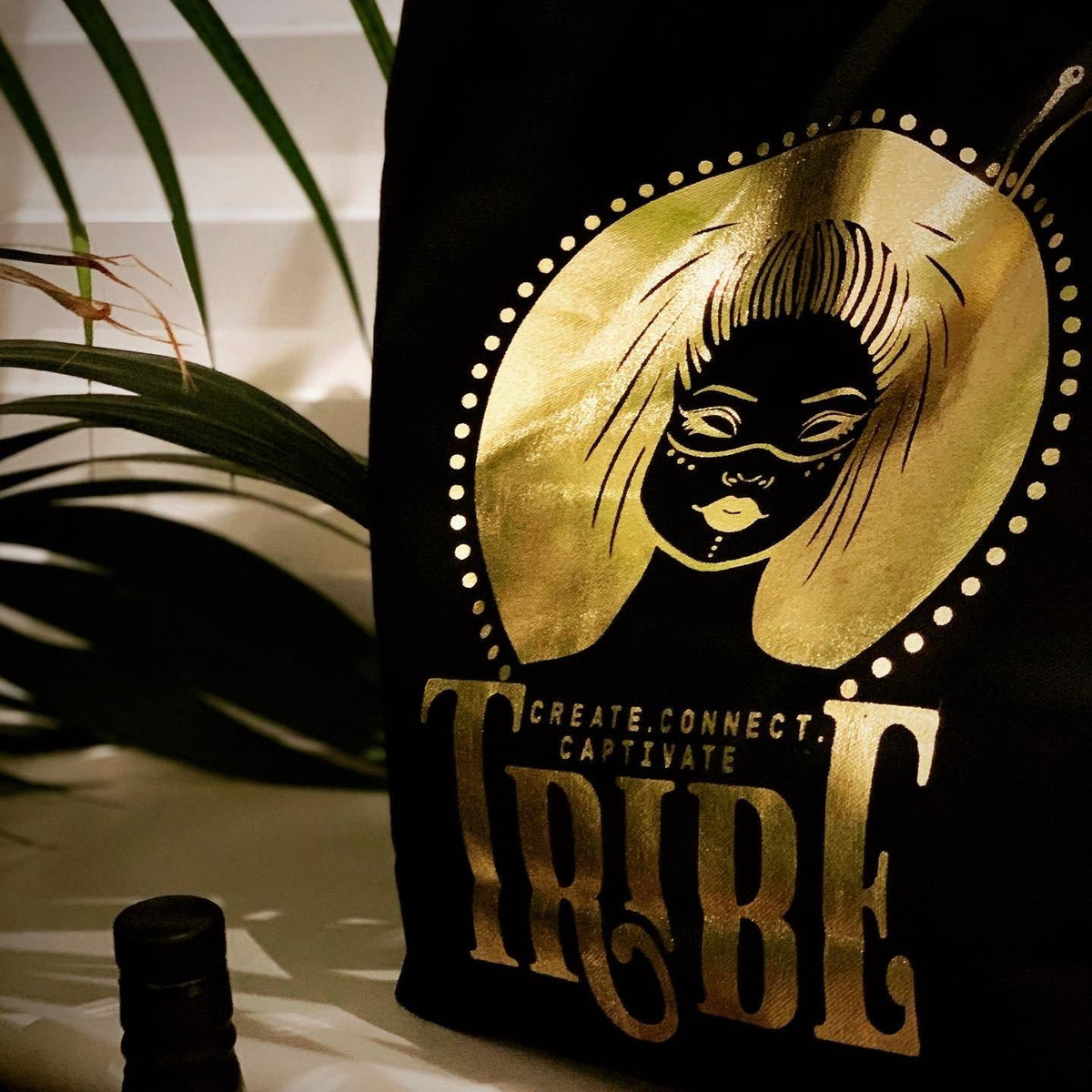 Limited Edition BLACK &amp; FOIL Tribe Canvas Sling Bag tribeyarns