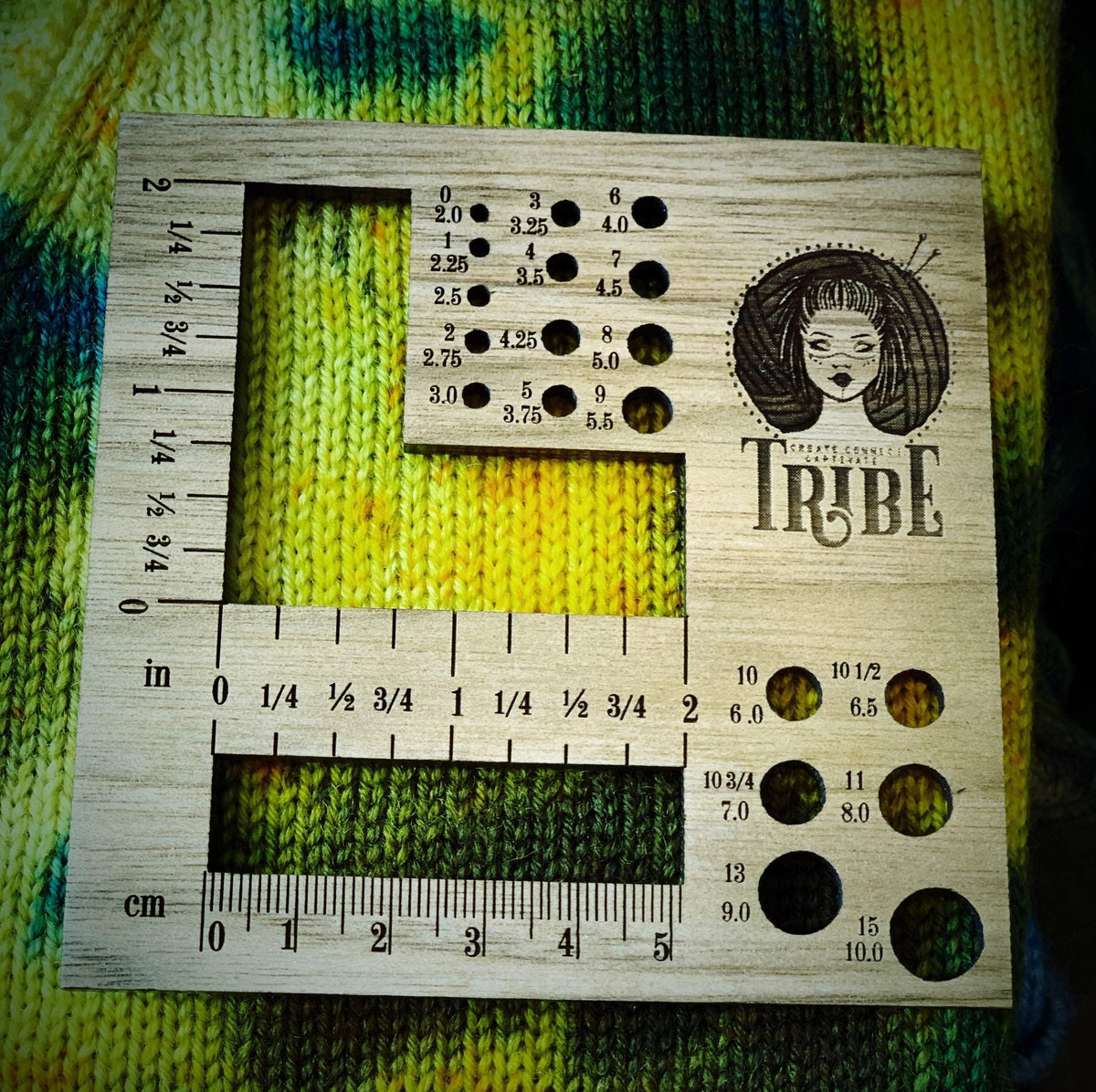 London Lovers Handmade Wooden Swatch Gauge - Angle tribeyarns