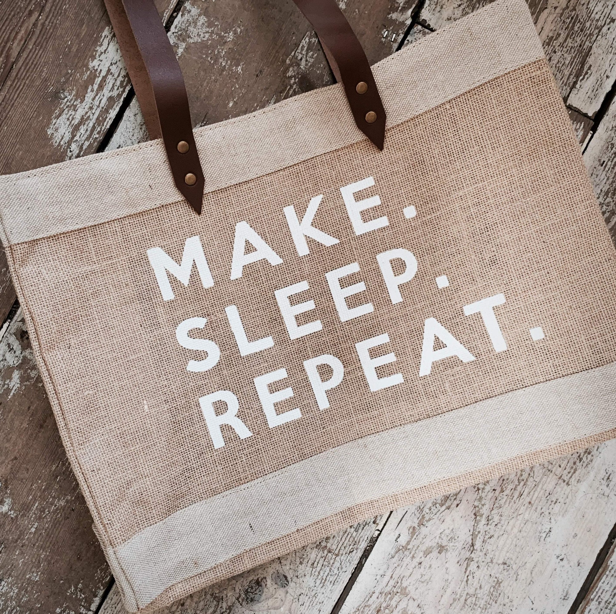 Make Sleep Repeat Tote Bag tribeyarns