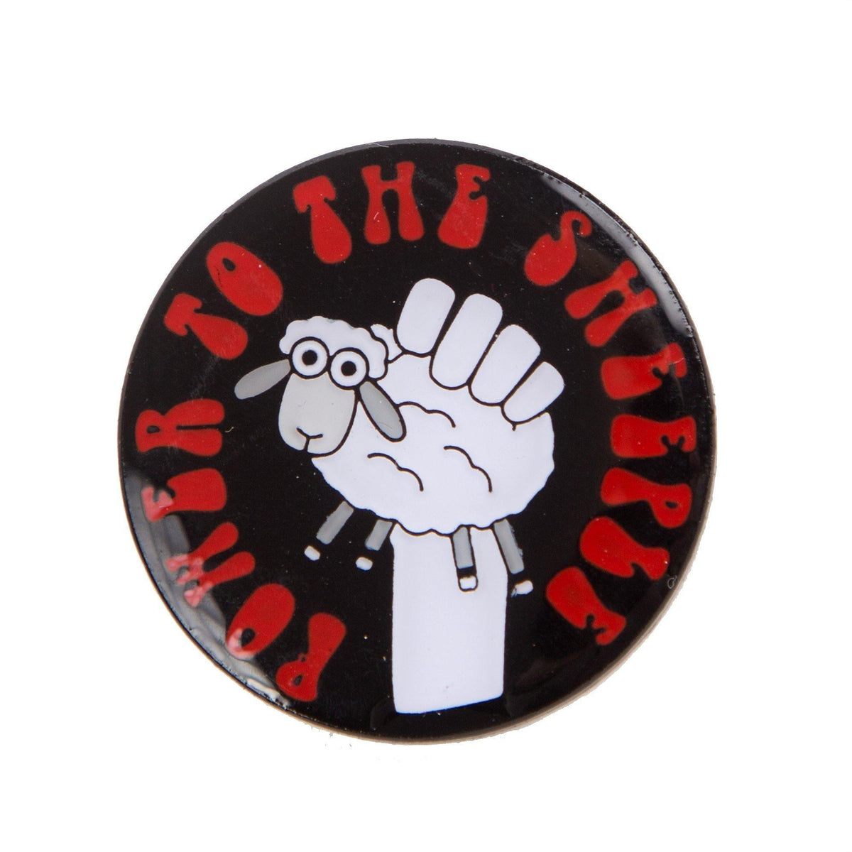 Power to the Sheeple Pin Badge - tribeyarns