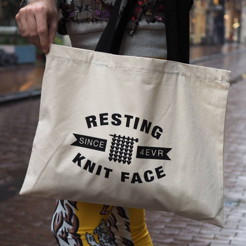 Resting Knit Face Tote Bag Westknits