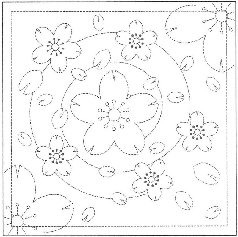 Sashiko Sampler - Cherry Blossom on Water Olympus