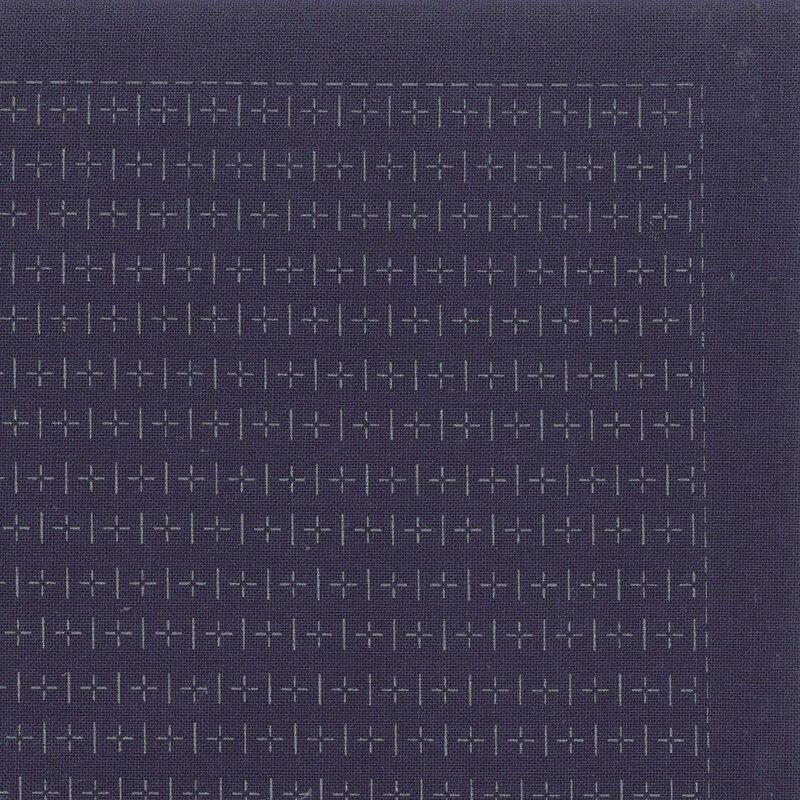 Sashiko Sampler - Hitomezashi Turtle Shell Navy Olympus