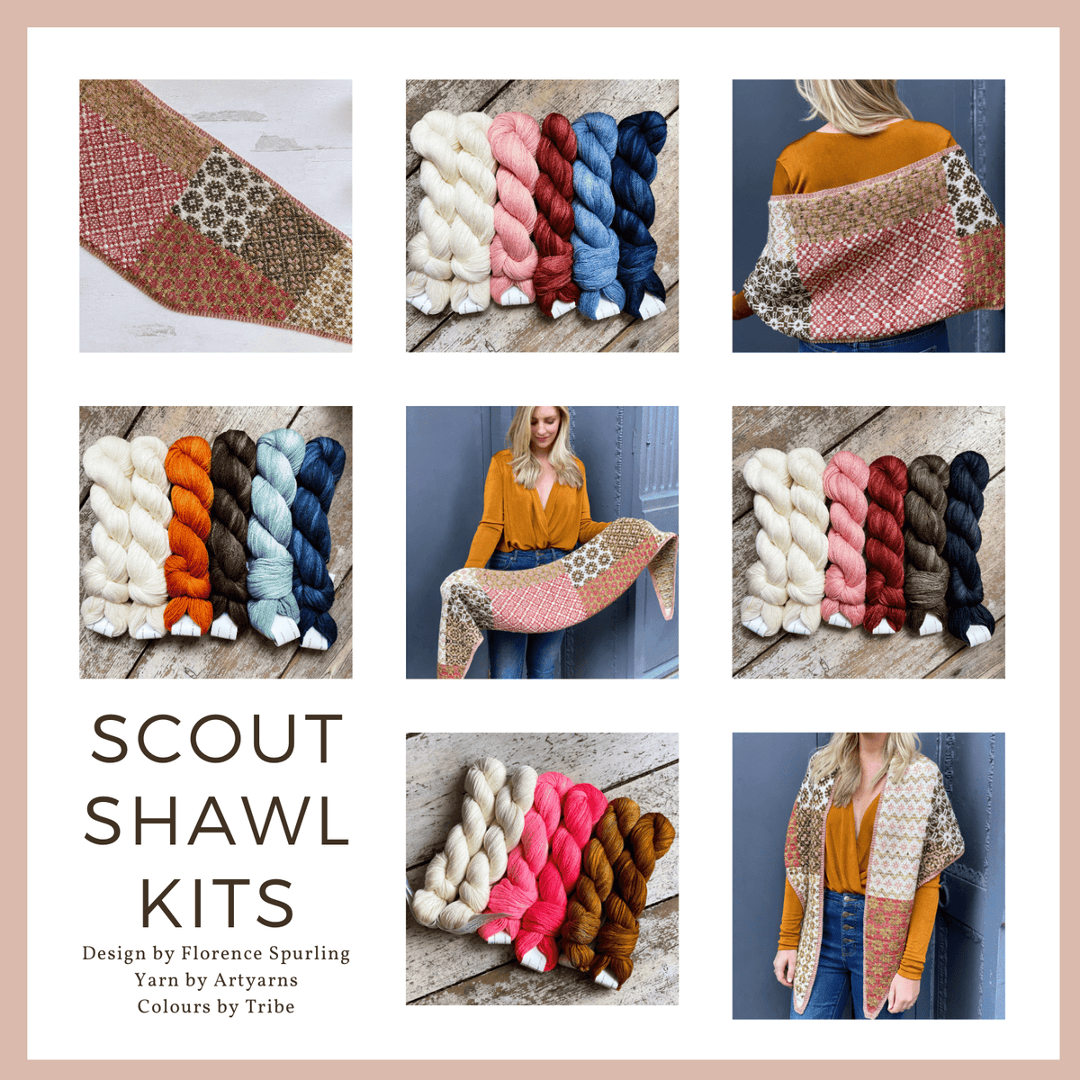 Scout Shawl Kit by Florence Spurling in Merino Cloud Artyarns