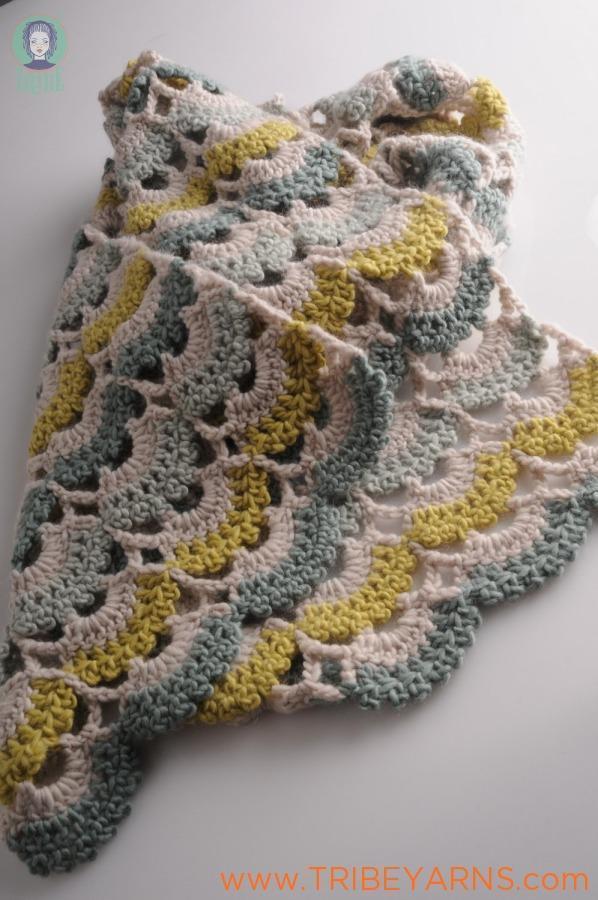 Seashore Lace Scarf CROCHET Pattern by Mrs Moon Tribe Yarns